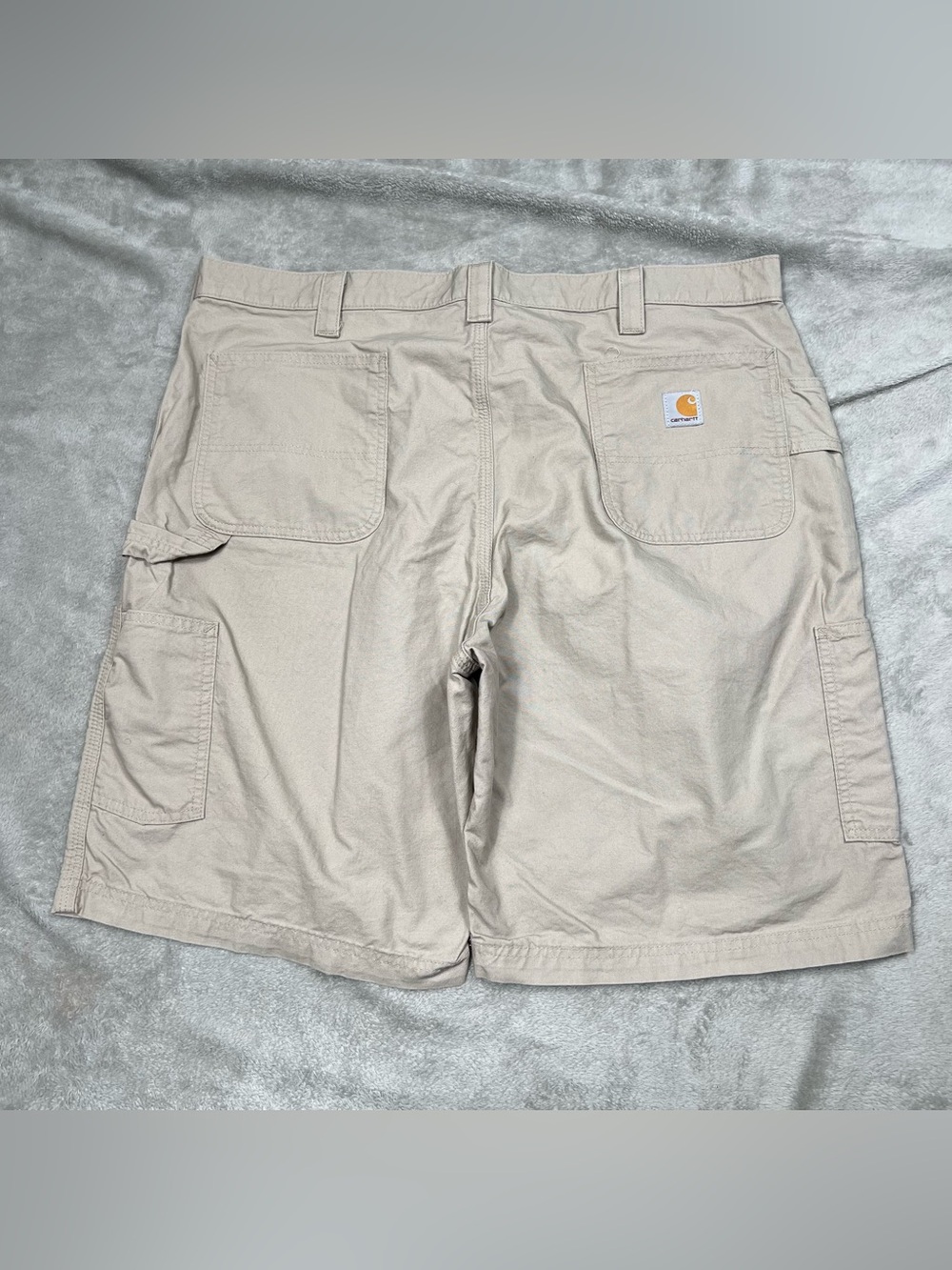 Carhartt Loose Fit Canvas Utility Work Shorts Mens 42 Tan Baggy Carpenter B147